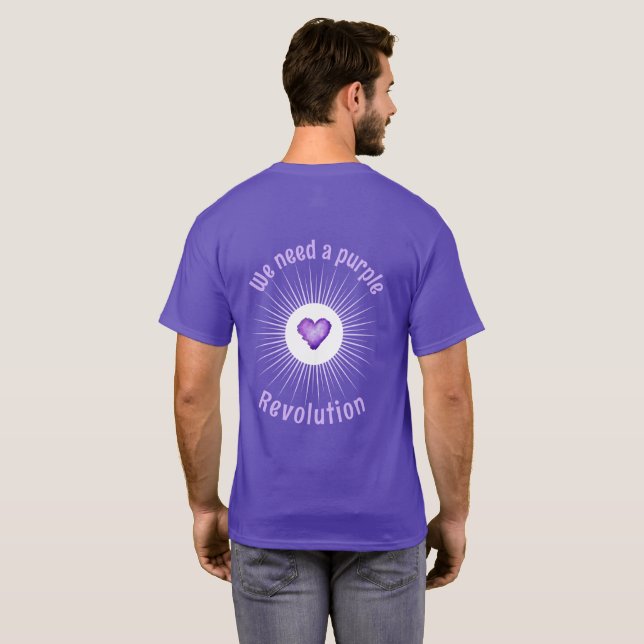 Purple Revolution No Kings Men's Basic T-Shirt (Back Full)