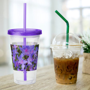 Purple Rhododendron Flowers Floral Acrylic Tumbler