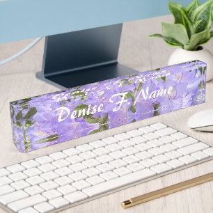 Purple Rhododendron Personalised Floral Nameplate
