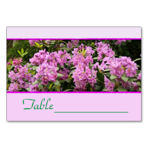 Purple Rhododendron Tablecard Table Number