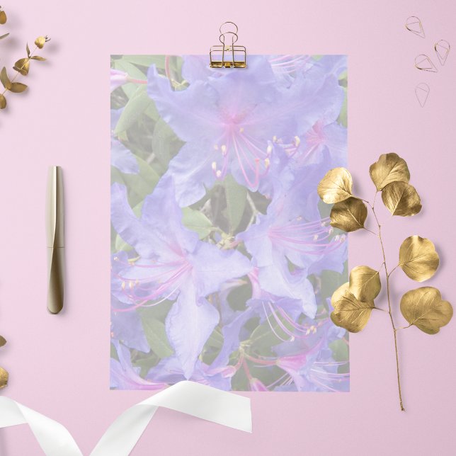 Purple Rhododendrons Floral Stationery Paper (In Situ)