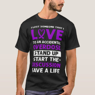 Purple Ribbon. Accidental Overdose Awareness.   T-Shirt