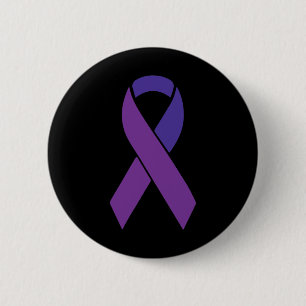 Purple Ribbon Alzheimer Awareness Supporter Surviv 6 Cm Round Badge