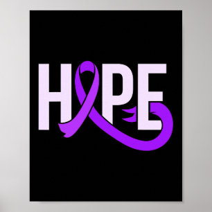 Purple Ribbon Alzheimerheimer's Disease Awareness  Poster