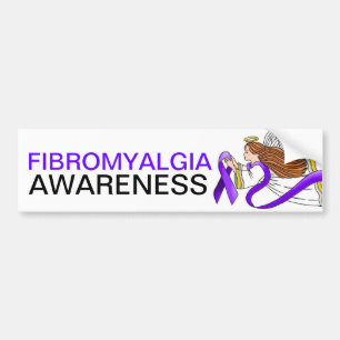 "Purple Ribbon" Angel of Awareness Bumper Sticker