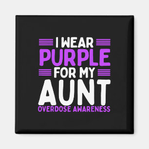 Purple Ribbon Aunt Niece Overdose Awareness Auntie Magnet