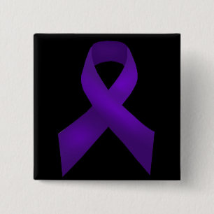 Purple Ribbon Awareness Lupus 15 Cm Square Badge