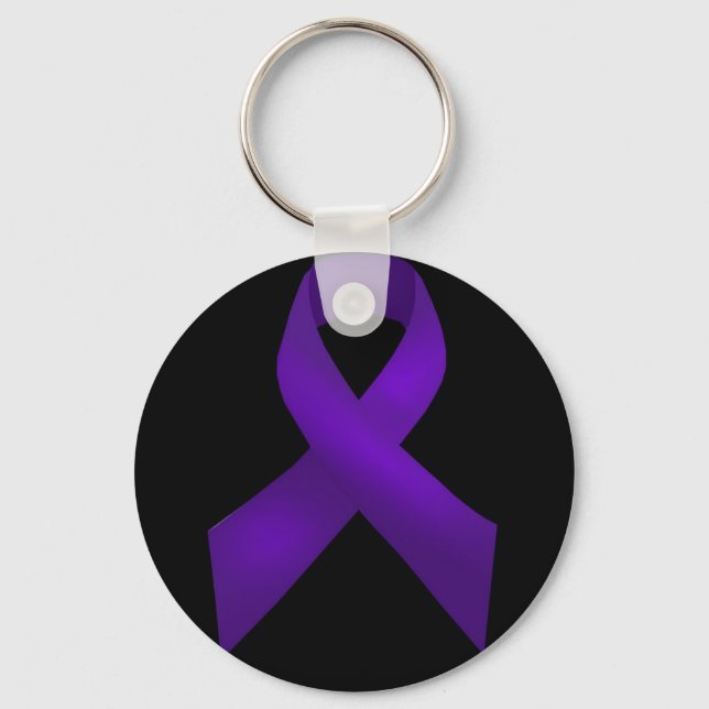 Purple Ribbon Awareness Lupus Key Ring (Front)