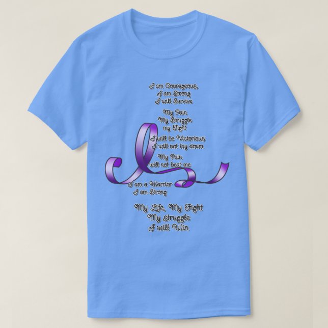 Purple Ribbon Awareness Poem T-Shirt (Design Front)