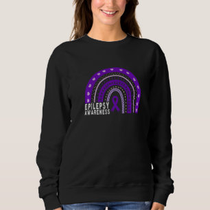 Purple Ribbon Boho Epileptic Epilepsy Awareness Mo Sweatshirt