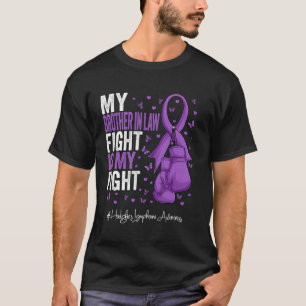 Purple Ribbon Brother In Law Hodgkins Lymphoma Awa T-Shirt
