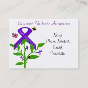 Purple Ribbon Business cards