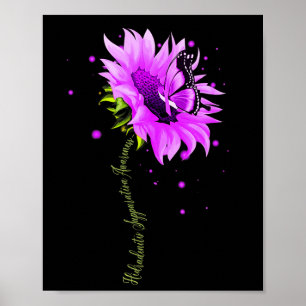 Purple Ribbon Butterfly Overdose Awareness Women W Poster