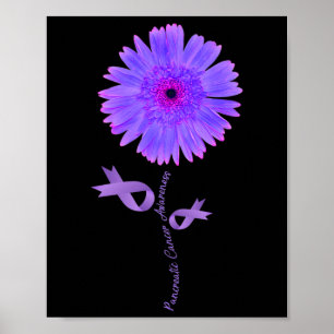 Purple Ribbon Chamomile Pancreatic Cancer Awarenes Poster