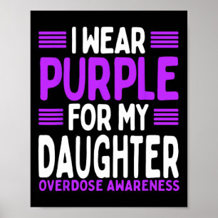 Purple Ribbon Children Kid Overdose Awareness Son  Poster