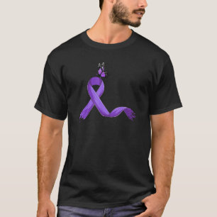 Purple Ribbon Cute Fibromyalgia Awareness T-Shirt