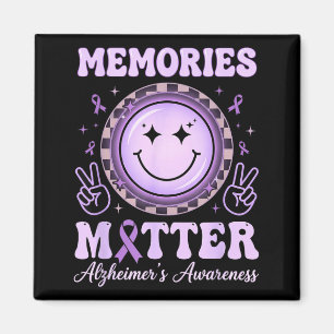 Purple ribbon dementia memories alzheimer’s magnet