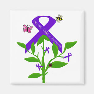 Purple ribbon Domestic Violence Awareness magnet