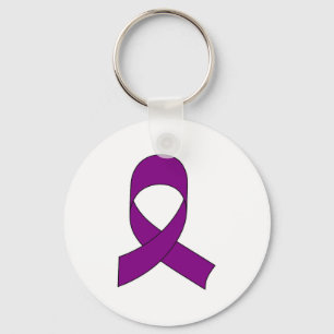 Purple Ribbon Drawing Key Ring