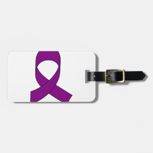 Purple Ribbon Drawing Luggage Tag