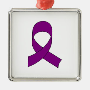 Purple Ribbon Drawing Metal Tree Decoration