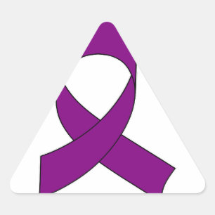 Purple Ribbon Drawing Triangle Sticker