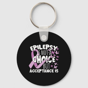 Purple Ribbon Epilepsy Awareness Acceptance  Key Ring