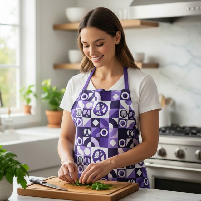 Purple Ribbon Epilepsy Awareness Support Apron (Creator Uploaded)