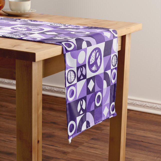 Purple Ribbon Epilepsy Awareness Support Short Table Runner (In Situ)