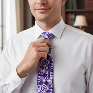 Purple Ribbon Epilepsy Awareness Support Tie