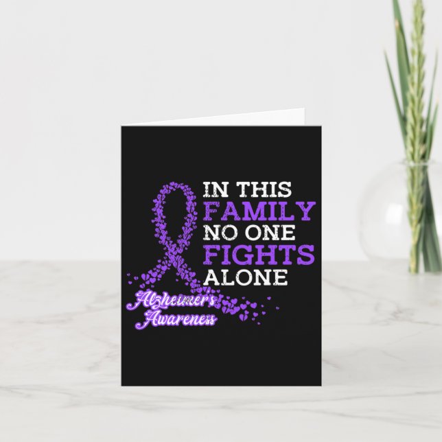 Purple Ribbon Family Heimerheimer Awareness  Card (Front)