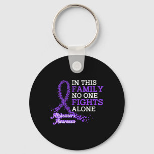 Purple Ribbon Family Heimerheimer Awareness  Key Ring