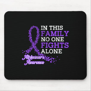 Purple Ribbon Family Heimerheimer Awareness Mouse Pad