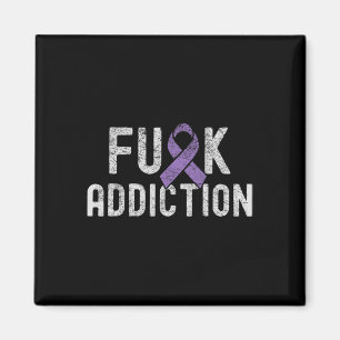 Purple Ribbon Fck Addiction Overdose Awareness 1 Magnet