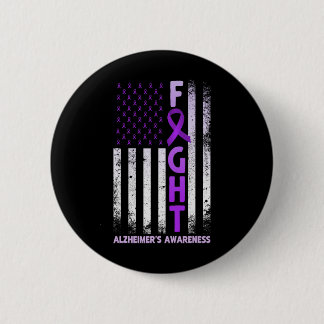 Purple Ribbon Fight Heimerheimer's Awareness Usa A 6 Cm Round Badge
