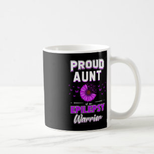 Purple Ribbon Flower Proud Aunt Nephew Niece Epile Coffee Mug