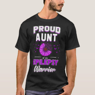Purple Ribbon Flower Proud Aunt Nephew Niece Epile T-Shirt