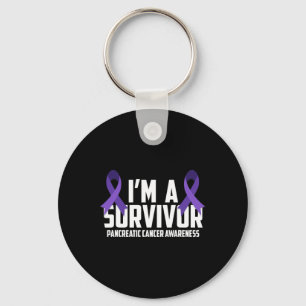 Purple Ribbon Im A Survivor Pancreatic Cancer Awar Key Ring