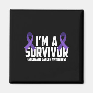 Purple Ribbon Im A Survivor Pancreatic Cancer Awar Magnet