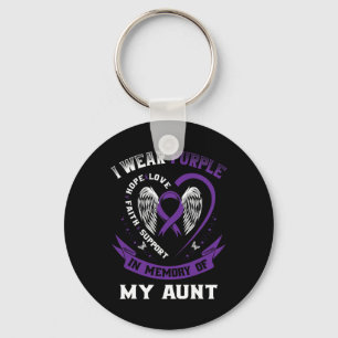 Purple Ribbon In Memory Of Aunt Pancreatic Cancer Key Ring