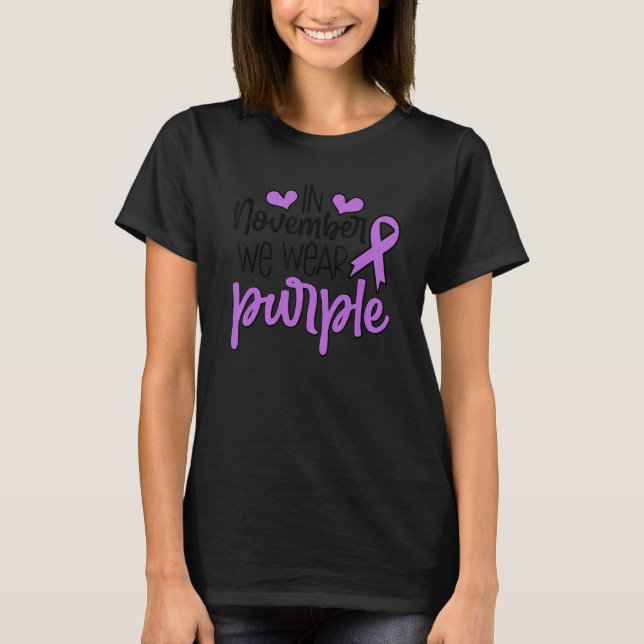 Purple Ribbon In November We Wear Purple Epilepsy  T-Shirt (Front)