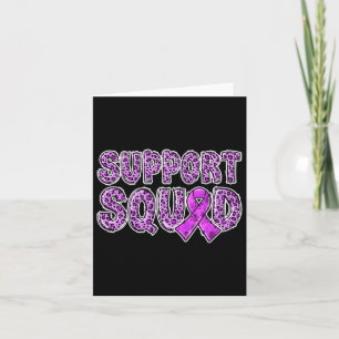Purple Ribbon Leopard Print Support Squad Overdose Card