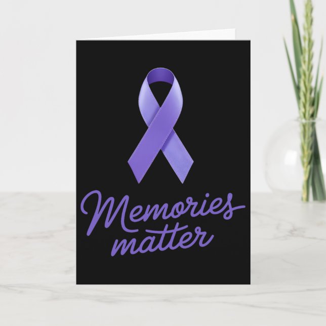 Purple Ribbon Memories Problems Heimerheimer Aware Card (Front)