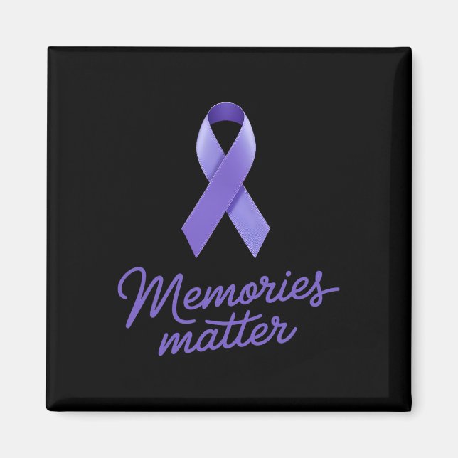 Purple Ribbon Memories Problems Heimerheimer Aware Magnet (Front)