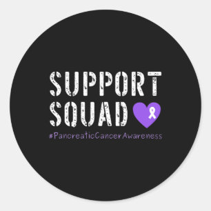 Purple Ribbon Men Women Kids Pancreatic Cancer Awa Classic Round Sticker