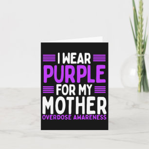 Purple Ribbon Mother Mama Overdose Awareness Mum Card