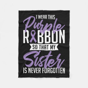 Purple Ribbon Overdose Awareness Day Gift Fleece Blanket
