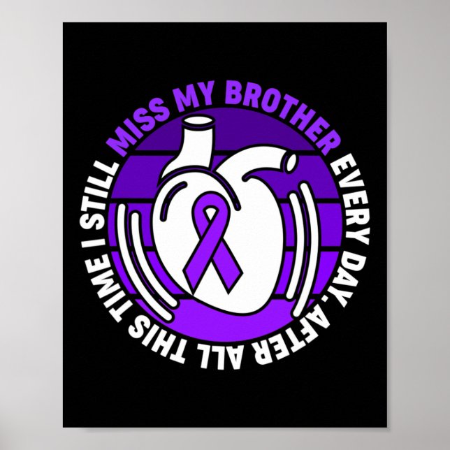 Purple Ribbon Overdose Awareness Miss Brother Memo Poster (Front)