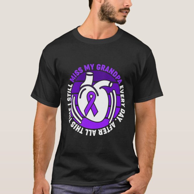 Purple Ribbon Overdose Awareness Miss Grandpa Memo T-Shirt (Front)