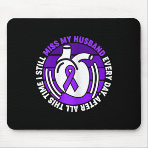 Purple Ribbon Overdose Awareness  Miss Husband Mem Mouse Pad